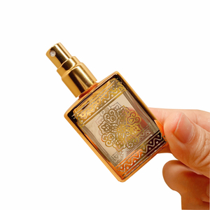 Refillable Attar Perfume Glass Bottle with Fine Mist <strong>Spray</strong> Square 15ML Gold Black <strong>Silver</strong> Electroplate Fancy Oil Atomizing Bottle - Product Image 2