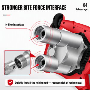 Mezcladora Eléctrica Industrial <span class=keywords><strong>de</strong></span> Doble Varilla <span class=keywords><strong>de</strong></span> 1600W, Velocidad Variable, Certificación CE, Soporte OEM, <span class=keywords><strong>Agitador</strong></span> <span class=keywords><strong>de</strong></span> Mortero, <span class=keywords><strong>Cemento</strong></span> y Masilla - Product Image 6