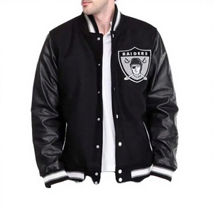Veste universitaire d'hiver des Raiders de Las Vegas pour hommes, en toile noire, décontractée, col montant, logo uni teint, personnalisable, respirante, séchage rapide - Product Image 2