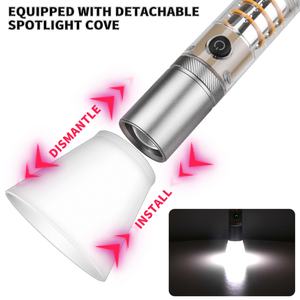 Lampe de camping 2024 avec abat-jour, torche rechargeable interne 18650, 5 modes, LED 30W, zoom, crochet de suspension et fil de tungstène latéral - Product Image 6