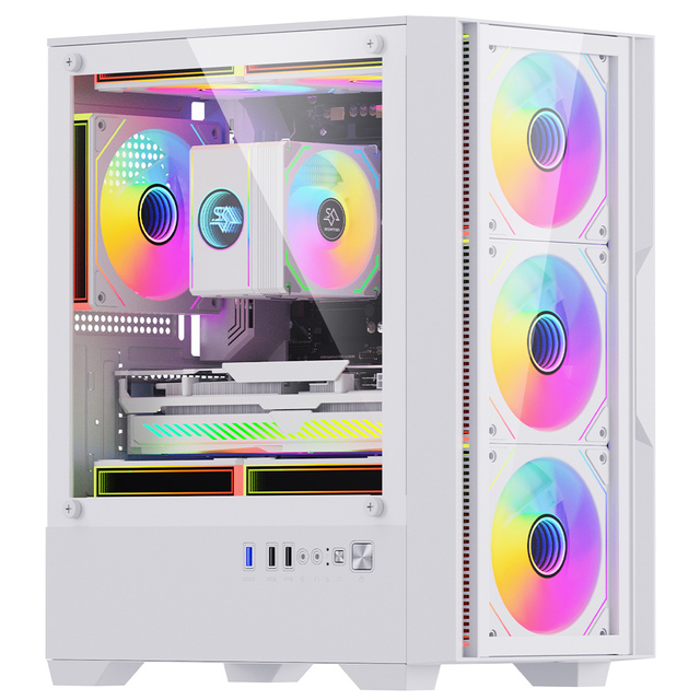 SNOWMAN New Design Double Sided Glass Gaming Pc case Hot Selling Atx Pc case Support 360 Liquid Cooler Gaming Computer Cases