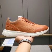Chaussures de marche décontractées en cuir véritable de luxe avec empeigne en maille respirante, semelle extérieure en caoutchouc, à lacets, couleur unie, amortissantes, pour l'automne/le printemps