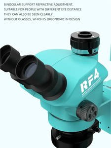 RF4 lengan braket bom ganda 7-50X mikroskop Stereo trinokular simulal deteksi Lab solder PCB industri Zoom <span class=keywords><strong>Microscope</strong></span> - Product Image 2