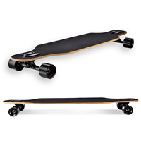 Bunnyhi HB015 Planche à roulettes en bois pour débutant, avec moteur électrique Longboard, logo personnalisé, roues en PU, pour adulte, en érable, pour le divertissement