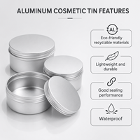 Boîte cosmétique ronde en aluminium en gros avec couvercle à vis pour baume à lèvres, crème et beurre corporel