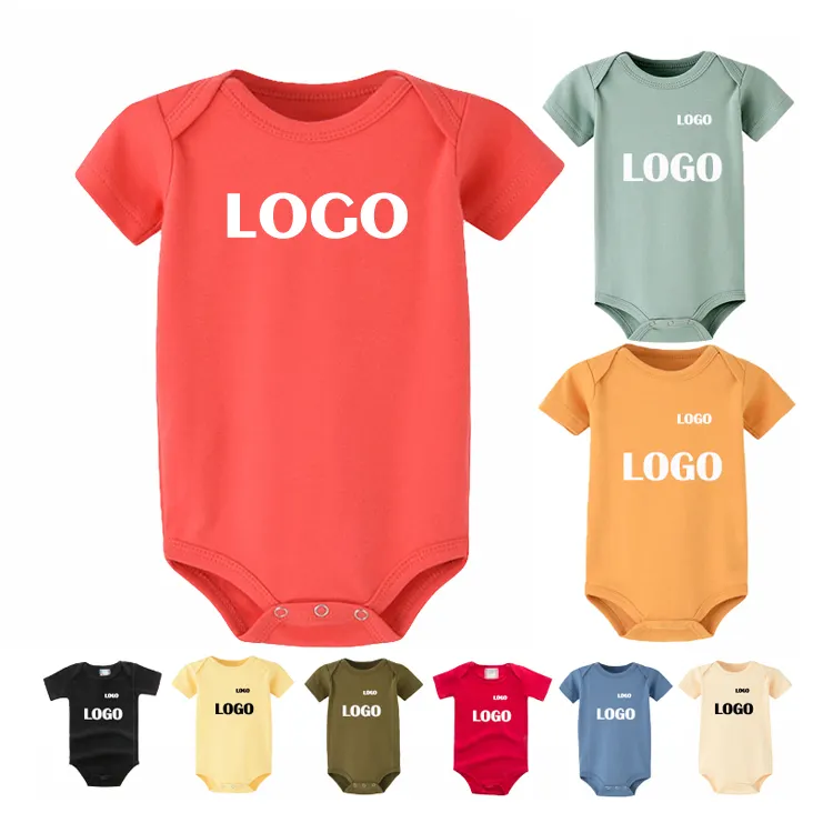 Rắn trắng ngắn tay Áo bông bé bodysuits cơ thể 0-24 tháng sơ sinh Jumpsuit bé trai cô gái quần áo