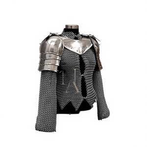 Armure en maille d'acier plaqué argent, forme irrégulière, métal soudé, armure portable tendance - Product Image 3