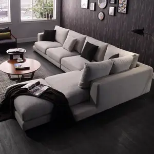 KEHUI desain sofa bentuk l, 7 dudukan kulit desain terbaru ruang tamu rumah rotan desain set mewah modern sofa bentuk l