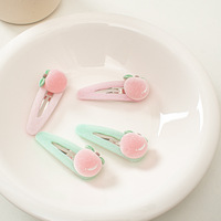 Rosa Peach Girl Heart Water Peach floccaggio forcina bella Bb Clip Bangle Clip accessori per capelli dolci giapponesi e coreani