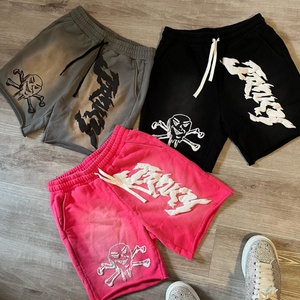 Shorts personnalisés avec logo, imprimés en mousse, coupés et cousus, effet délavé soleil, délavé à la pierre, vintage, vieilli, délavé à l'acide – Fabricant - Product Image 1