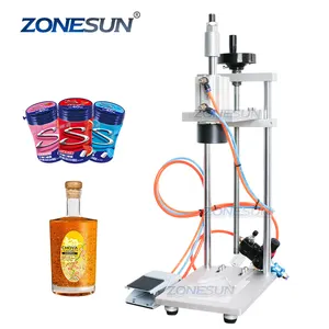 ZONESUN ZS-XG30ZC yarı otomatik likör şarap cin kavanoz viski bardağı şişe kapağı t-cork presleme kapatma makinesi