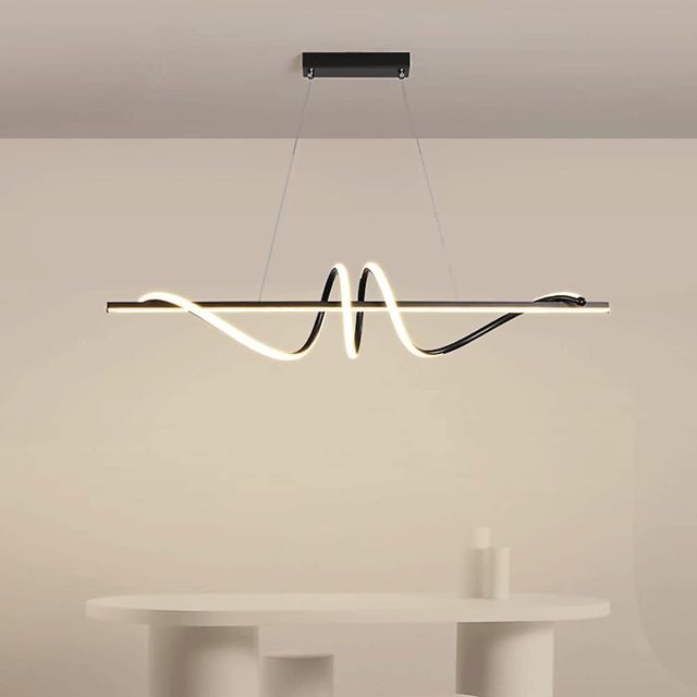 TSINYE Modern LED Creative Pendant Light Spiral Chandelier with Remote Control Dimmable 3 Color Mode & Brightness for Kitchen