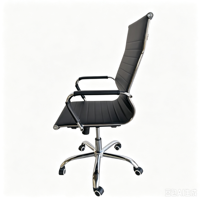 Chaise de bureau exécutive à dossier haut en cuir PU rayé, avec cadre en métal chromé, réglable en hauteur et pivotante, vente en gros d'usine