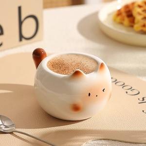 Taza <span class=keywords><strong>de</strong></span> Cerámica con Diseño <span class=keywords><strong>de</strong></span> Gato Siamés Estilo Caricatura, con Cuchara, Regalo <span class=keywords><strong>de</strong></span> Cumpleaños, Artículo para Fiestas, para Niñas - Product Image 1