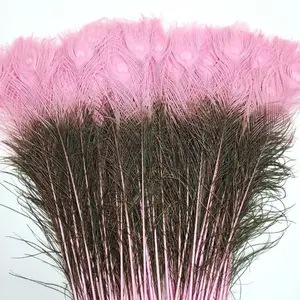 Оптовая продажа, перья 28-32 дюйма с павлиньим хвостом для продажи, розовые карнавальные Перья павлина