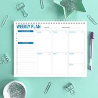 Planificateur hebdomadaire mensuel annuel A5 personnalisé de 2024 à 2025 Cahier à spirale Agenda Organisateur Couverture PVC Nouveaux carnets de notes Planificateur d'horaire