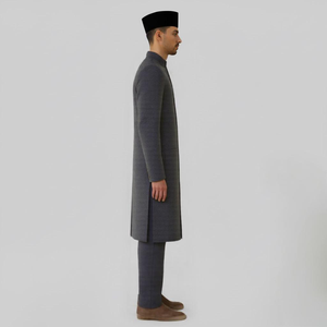 Harga Kilang Jubah Lelaki Moden Pleated Wrinkled Casual Breathable Cey Crepe Regular Fit Cekak Musang Raya 2025 Ready Stock - Product Image 3