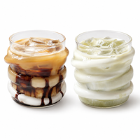 Tasse à café glacé en verre borosilicate transparent à bord irrégulier de 16 oz, pour lait, Americano froid, latte, jus – Créativité