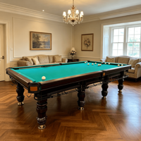 Table de billard pyramidale russe professionnelle de 12 pieds en bois massif avec poches en cuir, écologique, pour usage commercial et domestique
