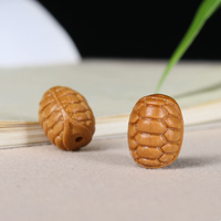 Perle lâche sculptée en bois naturel WD037, motif écaille de tortue, pendentif intercalaire en bois clair en forme de dos de tortue pour la fabrication de bracelets et colliers