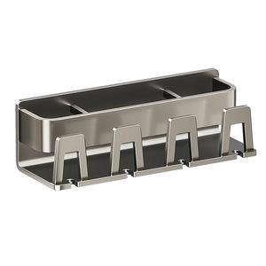 Soporte para cepillos de dientes Blue Vine, montado en la pared, sin taladro, rectangular, fácil de limpiar, para uso en el baño - Product Image 2