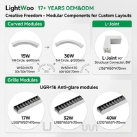 Système d'éclairage linéaire LED professionnel intégré pour suspensions, caméras audio, projecteurs, bureaux intelligents, bâtiments, entrepôts OEM, supermarchés