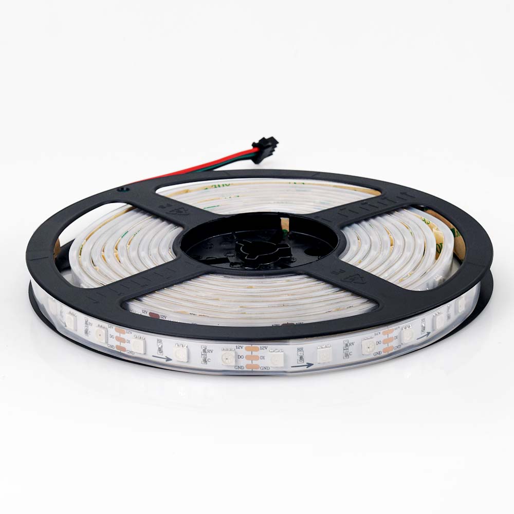WS2811 Addressable Digital RGB Light 12V Built-in IC 60led Waterproof IP65 IP67 IP68 RGB LED Strip