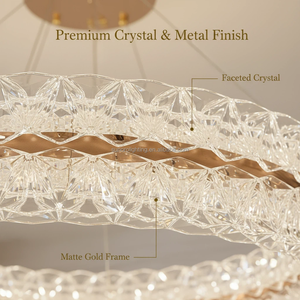 Lámpara de Araña Moderna para Sala de Estar, Estilo Medio Oriente, 50+80cm, Diseño Único de Doble Anillo, 200W, Iluminación Ultrabrillante, 2026 - Product Image 3