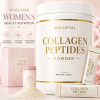 Emballage personnalisé en marque blanche, faible MOQ, fabricant de poudre de peptides de collagène multiples pour femmes