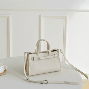 Bolso de Hombro de Cuero Togo Genuino para Mujer, Estilo Clásico Estructurado con Logotipo Personalizado - Product Image 1