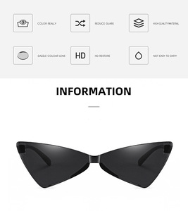Lunettes de soleil œil de chat triangulaires colorées pour femmes, forme papillon, sans monture, tendance, pour les fêtes et l'été - Product Image 3