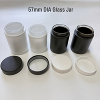 Pot en verre noir mat personnalisé avec logo, 50g 2oz, à parois droites, pour crème cosmétique, avec couvercle, pour emballage de soins de la peau, vente en gros