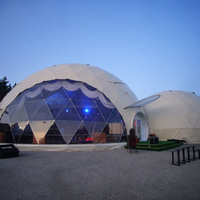 Tente Dôme de Luxe Imperméable en PVC de 6m pour Glamping, Hôtel-Resort, Type Piquet de Sol Diamant, pour Camping Safari Extérieur Toutes Saisons