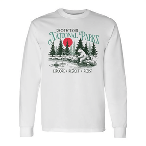 Camiseta de Manga Larga Protege Nuestros Parques Nacionales, Ecológica, Unisex, Cuello Redondo, Algodón, Promocional - Product Image 2