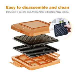Grille-pain à sandwich épaisse, compatible lave-vaisselle et micro-ondes, pour panini carrés, pour une cuisson rapide et gain de temps - Product Image 2