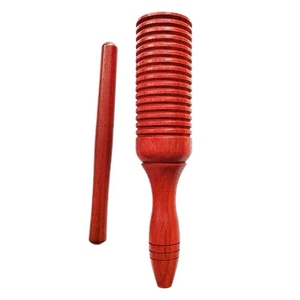 Guiro en bois rouge à tube sonore unique pour la maternelle, jouet musical d'éveil pour la classe - Product Image 2
