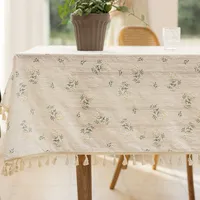 Nappe de table extérieure 100% lin tissé style européen pour événements 90x140cm personnalisable