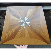 Parquet en bois radial sur mesure avec incrustation de nacre naturelle, carreaux de sol en bois incrustés carrés, décoration de villa
