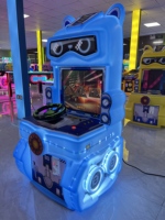 Machine de jeu de course automobile pour enfants à monnayeur avec volant et éclairage LED pour aires de jeux et centres commerciaux
