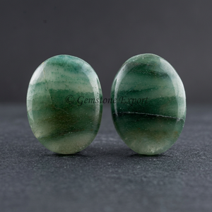 Crystalexport.com Agate naturelle verte avec rayures blanches, cabochons ovales polis pour la fabrication de bijoux, provenant du Gujarat, 20-30g - Product Image 3