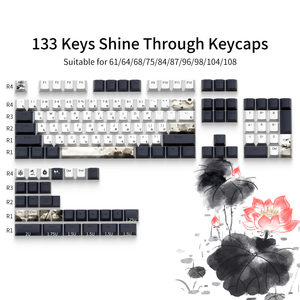 Xvx เกมพีซีโพรไฟล์เชอร์รี่ญี่ปุ่นส่องแสงผ่านการยิงสองด้านสีย้อม5-ชุดคีย์ PBT ซับ (กุญแจ133) - Product Image 2