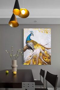 Looife Modern 12x16 Inch Single Panel <strong>Peacock</strong> Branch Canvas Print Wall Art Framed Picture <strong>Painting</strong> For Home Decor For Living - Product Image 2