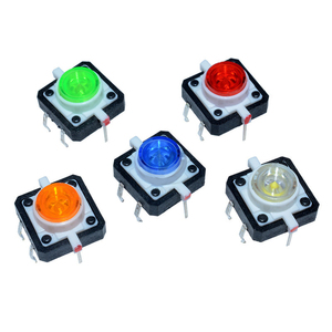 Interruptor táctil de iluminación de 12x12mm personalizable, interruptor de botón pulsador momentáneo, interruptores iluminados de inmersión de 6 pines con luces Led - Product Image 1