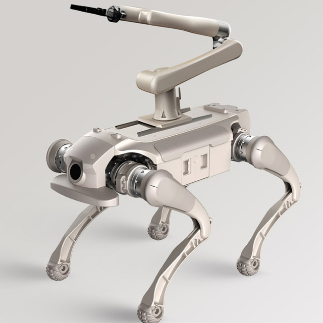 Advanced Metal Quadruped Robot with Dual Encoder Motors for Logistics Warehouse Security Auto Follow Tasks Smart Sidekick
