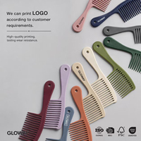Peigne démêlant professionnel antistatique à dents larges avec logo personnalisé pour cheveux bouclés, épais et mouillés – Idéal pour le coiffage et l'entretien en salon
