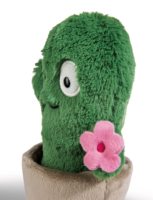 Peluche Cactus en Pot pour Animaux de Compagnie, Poupée Cactus Douce avec Fleur Rose et Pot en Peluche pour Chiens et Chats