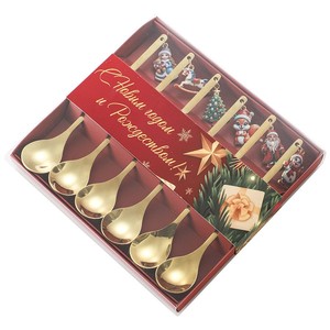 Stainless Steel Christmas Pendant Spoon Cartoon Coffee Stirring Spoon Dessert Spoon Holiday <b>Gift</b> <b>Set</b> - Product Image 3