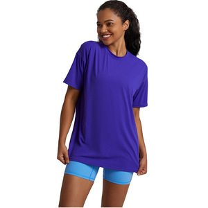 2024 printemps et été femmes Super nuage respirant manches courtes Yoga hauts col rond surdimensionné entraînement Fitness T-shirts - Product Image 5