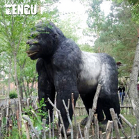 Sculpture de gorille animatronique réaliste sur mesure de grande taille, statue d'animal géante pour parc à thème, zoo, exposition en extérieur, OEM