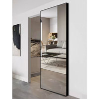 Pintu Geser Kaca Aluminium Cermin, Sistem Pintu Geser Ajaib, Pintu Geser Tersembunyi Interior Hemat Ruang